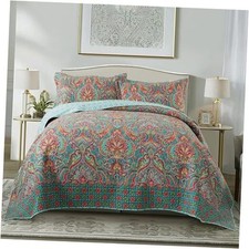 Cal King Quilt Bedding Set, Cotton California King 118"x110" Crown Orange
