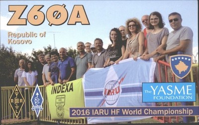 Amateurfunk QSL/QSO Z6ØA Kosovo 2016 IARU HF Weltmeisterschaft