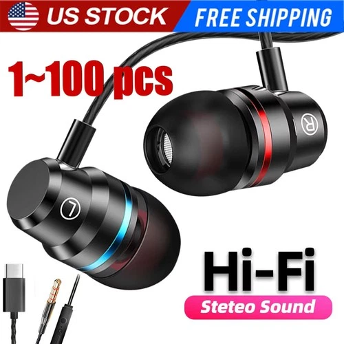 Original HiFi Bass Stereo Wired Earbuds 3.5mm & USB-C