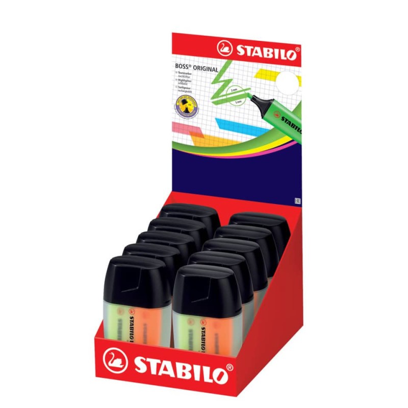 Evidenziatori Stabilo Boss Original Bicchiere  2-5 mm assortiti Contenitore in p