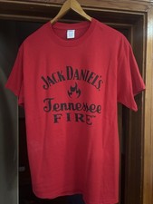 NEW Jack Daniels Tennessee FIRE RED black T-Shirt Large Cinnamon Whiskey LIQUOR