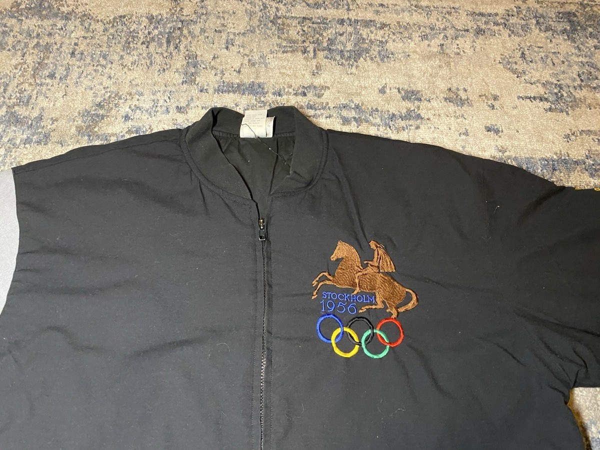 Adidas Olympics Jacket Mens L 80s Full Zip Bomber Helsinki 