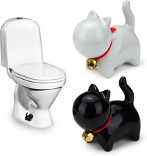 2 PCS Toilet Bolt Caps Decorative, Cute Toilet Bolt Cover, Ceramic Toilet Screw