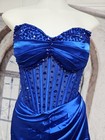 New Acenia Corset Sequin Prom Bridal Mermaid Evening Dress Gown Royal Blue Sz 0
