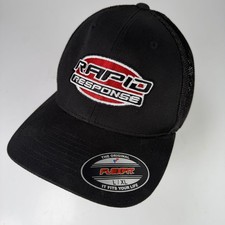 Flexfit Port Authority Rapid Response Black Red Mesh Trucker Baseball Hat L/XL