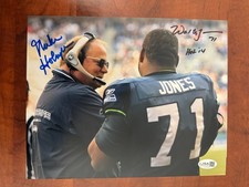 Walter Jones & Mike Holmgren signed SEATTLE SEAHAWKS 8 X 10 photo  HOF   JSA COA