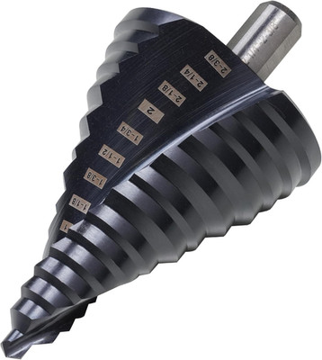 1/4 to 2-3/8 Inch M2 High Speed Steel Step Drill Bit Spiral Grooved Double Flute