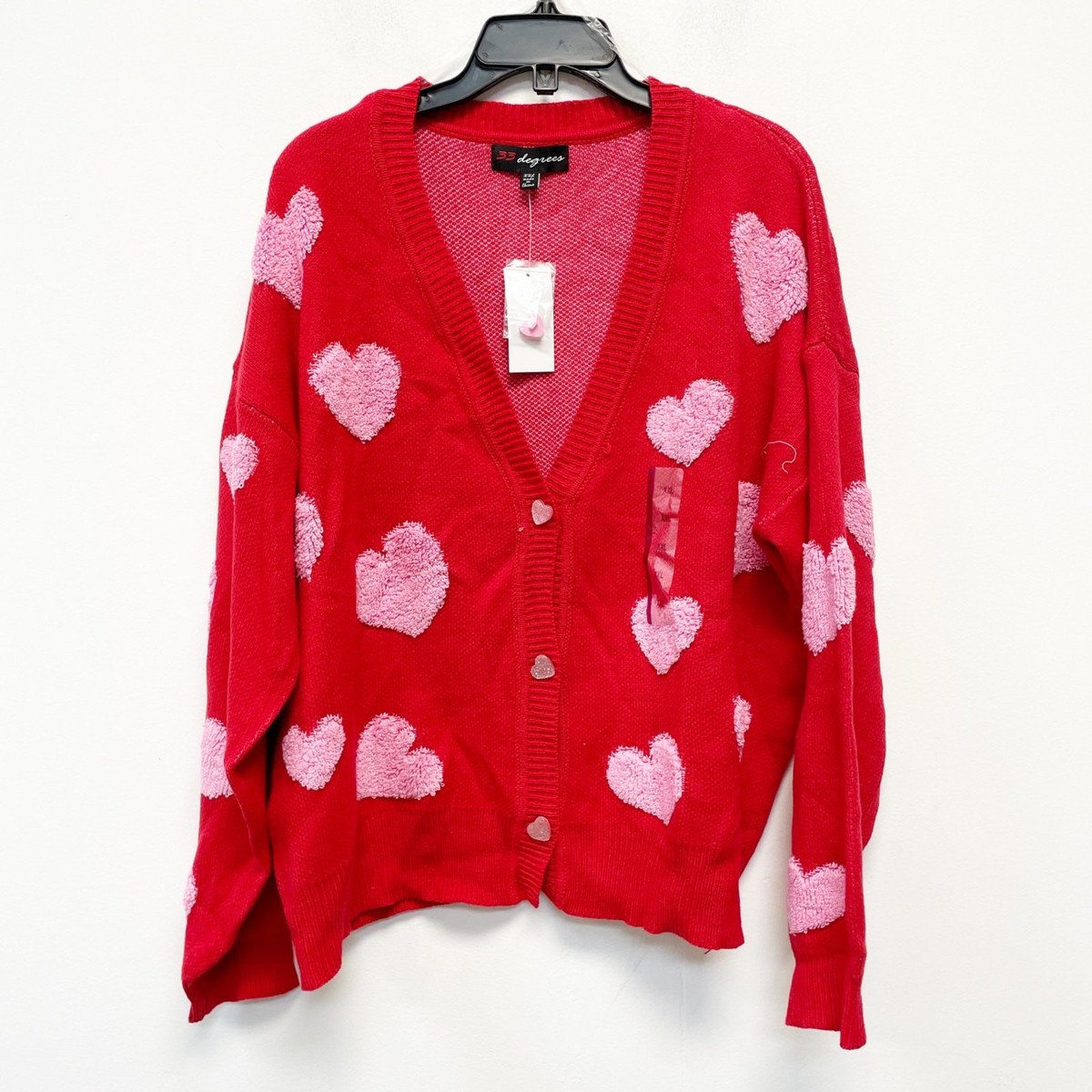 33 Degrees Women's Valentine's Day Pink Hearts Graphic