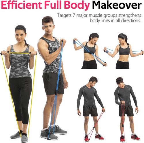 Figura 8 Yoga Banda de Resistencia Tubo Entrenamiento Corporal Ejercicio Muscular Pajarita Pilato - Imagen 3 de 7