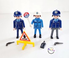 Playmobil Polizei Figuren 3 Stück / mit Stop Schild / Set27