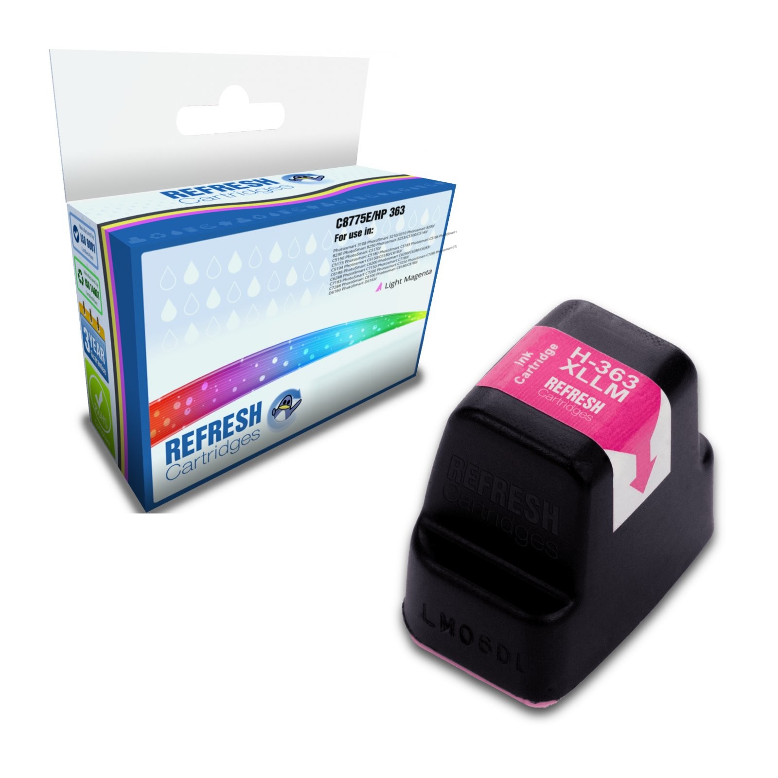 Refresh Cartridges Replacement Light Magenta C8775E/363 Ink Compatible With HP