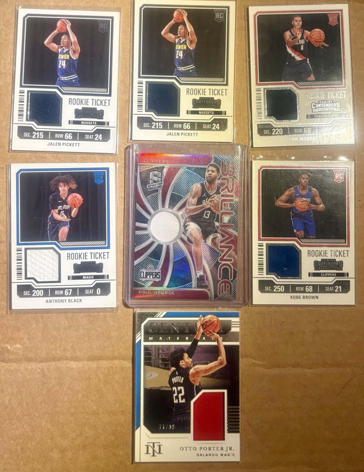 NBA 7 Card Patch/Jersey Card Lot! NBA Patch Lot/Collection