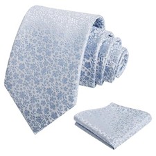 Mens 3.15inches Exquisite Floral Tie with Small Flower A142-light Blue-a