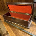 Civil War Era Letter Box Early Lock And Original Wool Red! Felt Lined