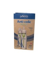 Dr. Brown's Anti-Colic GLASS Baby Bottle, Level 1, Narrow, 8 fl oz, 2 BOTTLES