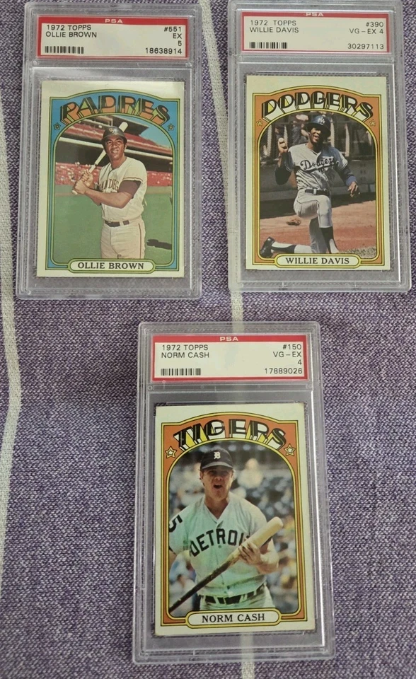 БЕЙСБОЛЬНАЯ КАРТОЧКА 1972 TOPPS ЛОТ (70) С (3) КАРТОЧКАМИ С ОЦЕНКОЙ PSA - Изображение 2 из 4