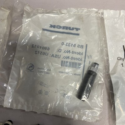 Turck BS 5133-0 Field Wireable Connector Male M8 3 Position, Screw Terminal,IP67
