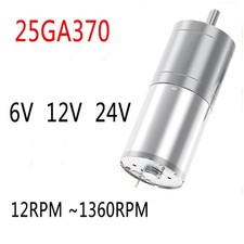 1 Pcs DC 6V 12V 24V Gear Motor 25GA370 Electric Gear Motor High Torque 4mm Shaft
