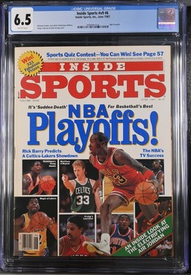 Basketball magazine clinic 51冊セット Inside Sports Magazine v9 #6 CGC 6.5 Basketball Michael Jordan