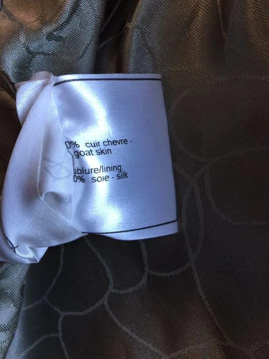 CHANEL Giacca scamosciata seta kaki 100% taglia 36