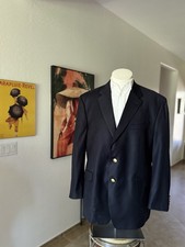 Vtg Lauren Ralph Lauren Blazer Jacket Mens 48R Wool Navy Made in Canada