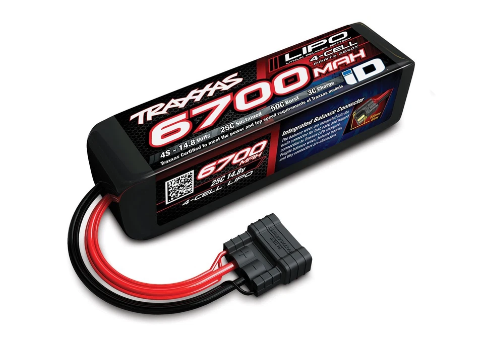 LiPo 4S 14.8V 6700mAh 25C ID Traxxas - TRX-2890X - Photo 1/3