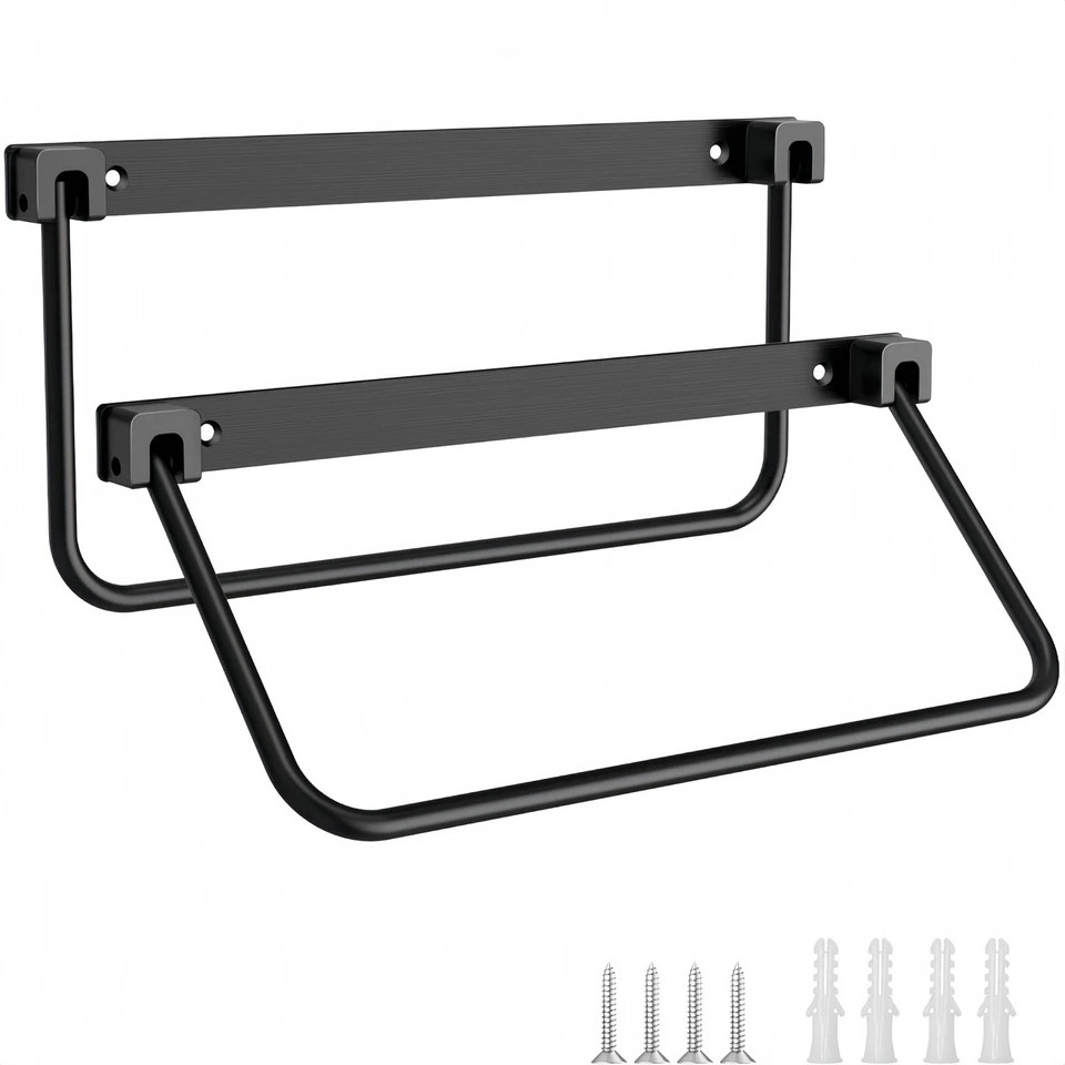 4 шт. алюминиевых настенных стеллажей для хранения обуви автофургона жилого автофургона — черные - Изображение 2 из 4