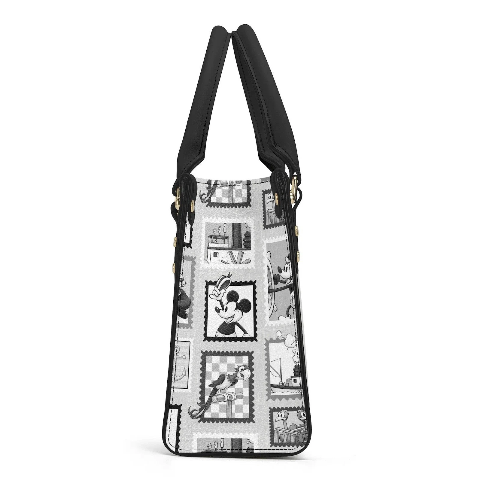 Personalized Steamboat Willie Leather Handbag, Disney Mickey Shoulder Bag Gift
