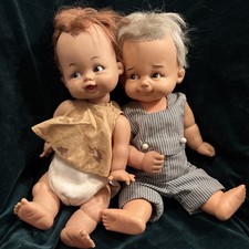 Vintage 60's Pebbles Bam Bam  Flintstone Baby Doll (Hard Body) Ideal 15”