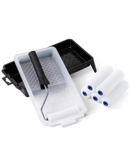 Bates- 4 Inch Foam Paint Roller Set, 8 pcs, Small 4 inches, Black 