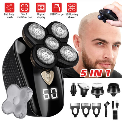 #ad 5 in 1 Rotary Electric Shaver 5D Rechargeable Bald Head Hair Beard Trimmer Razor $19.99