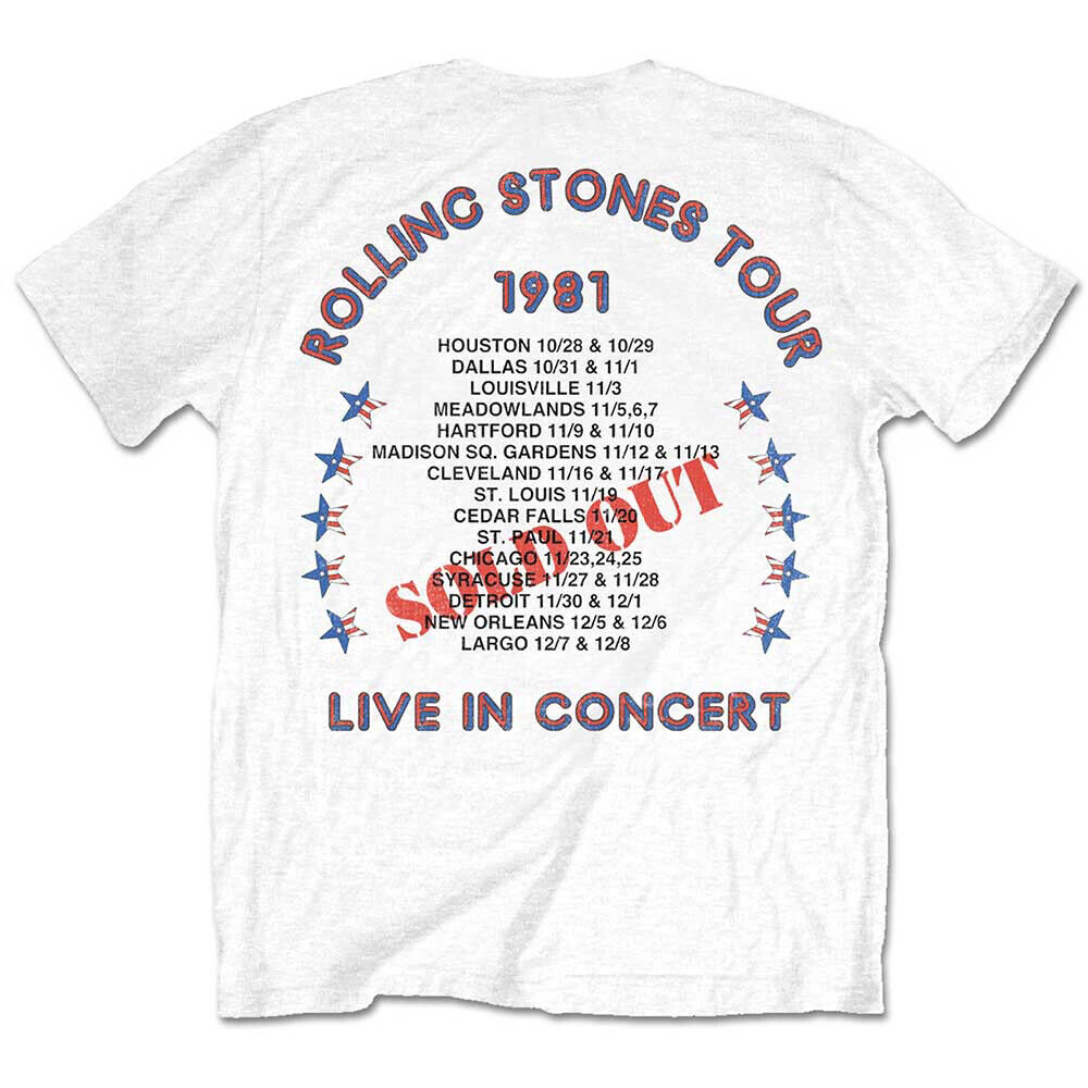 The Rolling Stones - 81 Tour Dragon with Backprint - White t The Rolling Stones - 81 Tour Dragon with Backprint - White t
