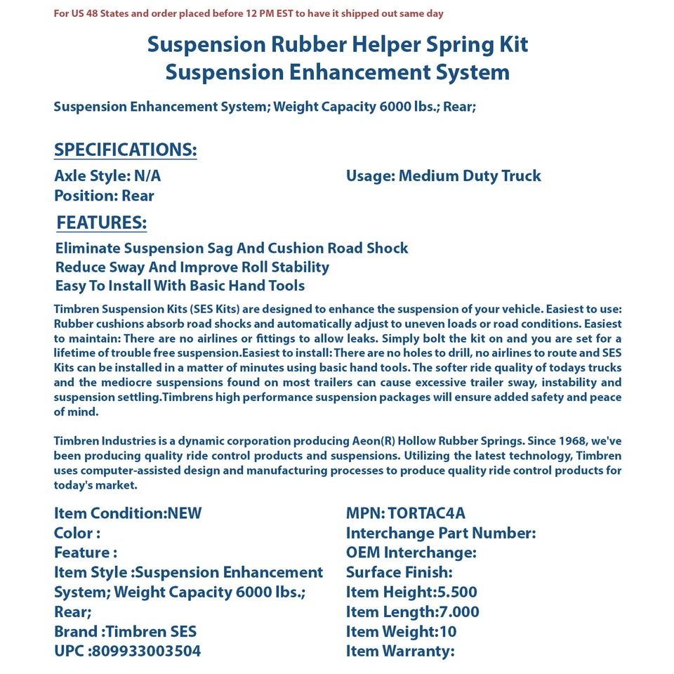 Timbren TORTAC4A Suspension Enhancement System | High-Quality Auto Part, Univers - Image 3 of 3