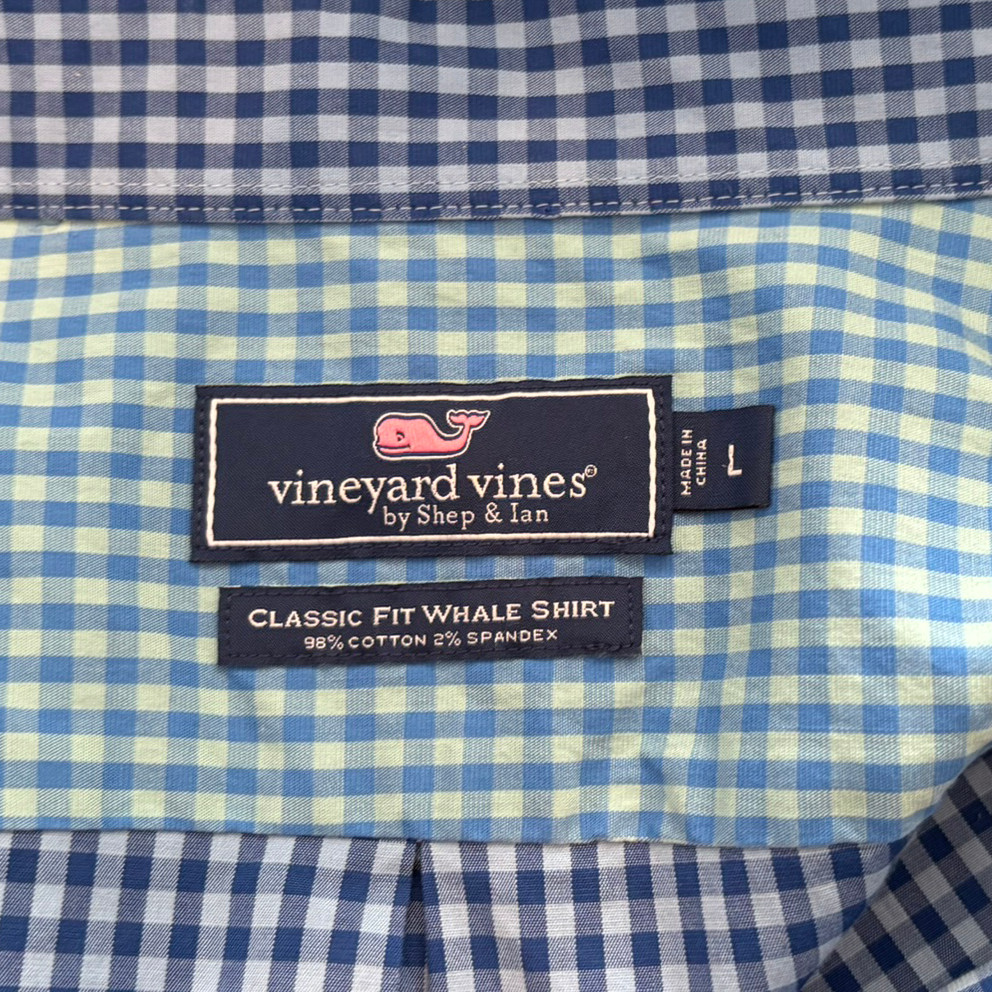 Vineyard Vines Blue Patchwork Checked Long Sleeve… - image 4