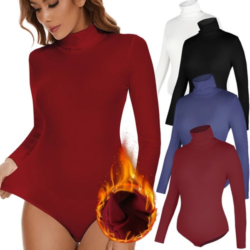 Ropa Interior Térmica Prendas para el torso Cuello Alto Manga Larga Body Suave Mantener el Caliente Frío Nuevo - Imagen 1 de 22
