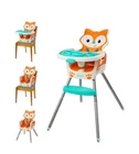 Infantino Grow-With-Me 4-in-1 Convertible High Chair, Unisex, 4-Ways to Use, Fox