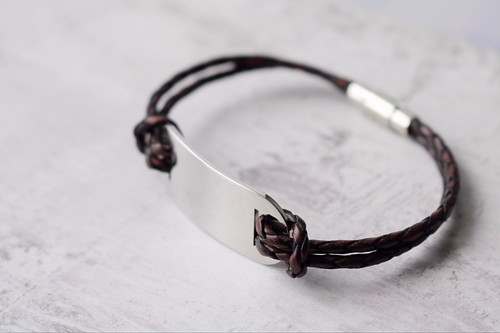 PERSONALISED LEATHER ID BRACELET 