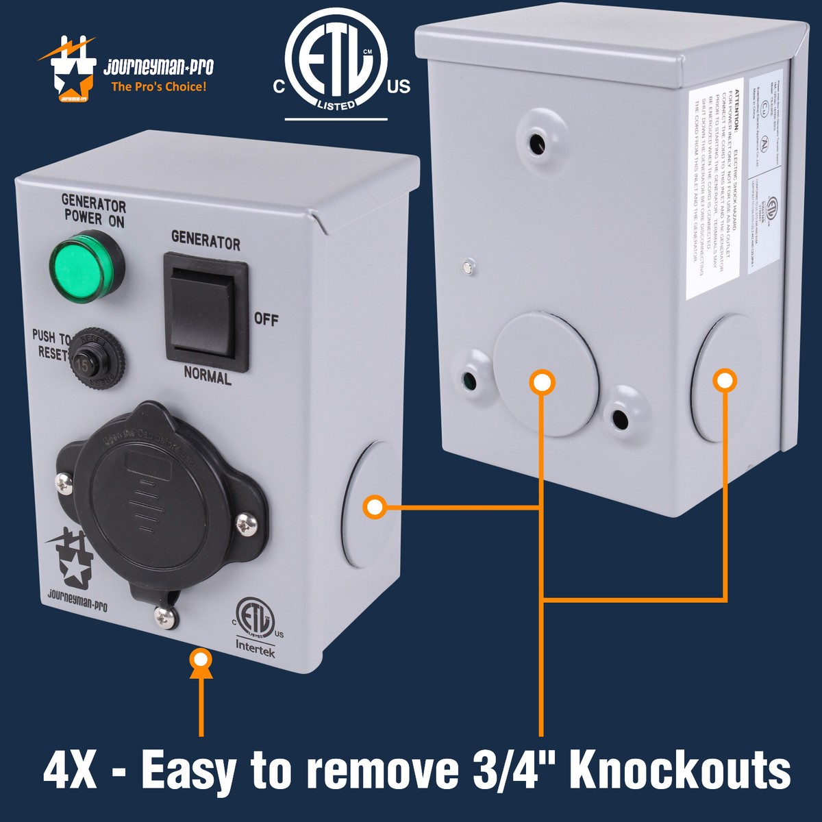 15A 120V ETL Certificated Manual Generator Transfer Switch w