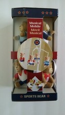Sports Bear Music Mobile Attaches To Wall Or Baby Crib NIB Nursery Calming