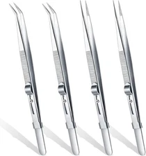 Pinzas de diamante de 4 piezas, pinzas de gemas de joyería profesional, pinzas.