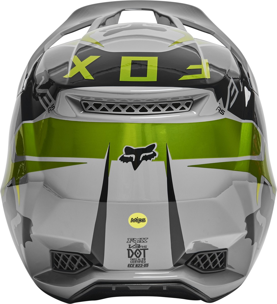 Casque Moto Fox Racing V3 Throttle - Taille M, Jaune Fluorescent, Unisexe - Modèle Fox V3
