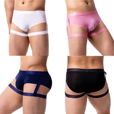 New Men's Briefs Trunks Ice Silk Sexy Low-waist Panties Underwear Boxer Shorts