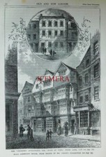 'The "DUKE of YORK" Shire Lane (c1778)', Antique 1888 'Old London' Print: 663-17