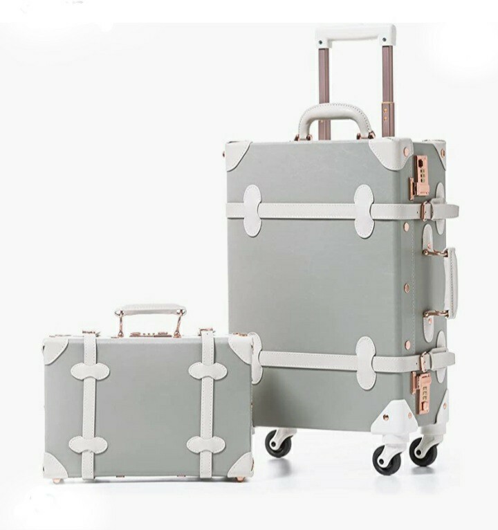 Unitravel Piece Vintage Luggage Set 20 inch Carry on ,with 12