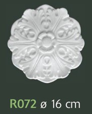 Rosone in gesso bianco per decorazione soffitto diametro 16 cm - R72 - Rosoni