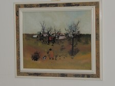 VECCHIO DIPINTO NAIF OLIO SU VETRO,CATALOGATO,PITTORE KATAVICH