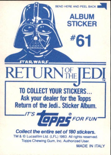 Star Wars ROTJ Trading Card Sticker Album Complete Your Set You Pick 1983 Topps - Bild 123 von 355