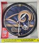 NFL ST. Louis RAMS Wall Clock 13" WinCraft Sports Football Made in USA