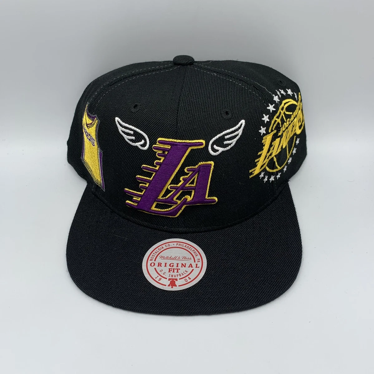 Mitchell & Ness Los Angeles Lakers Snapback Hat for Men - Black/Yellow/Purple - La Lakers Cap for Men