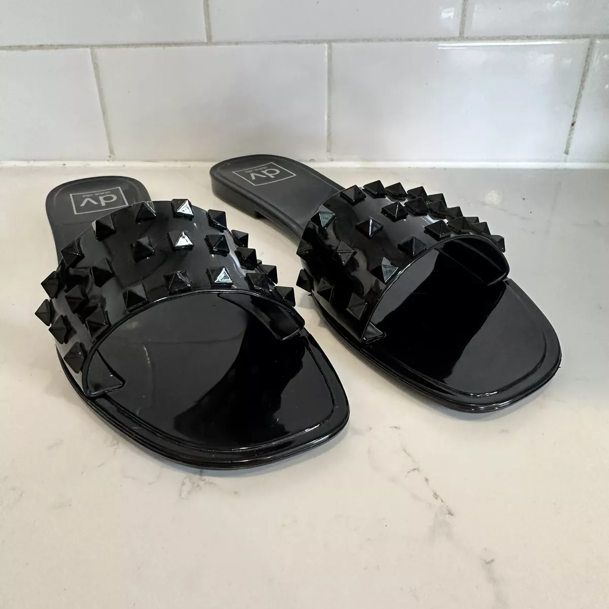 Dolce vita studded best sale slides